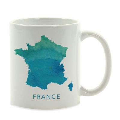 France Aqua Blue Water Ceramic Mug Image 2