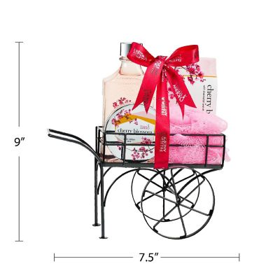Freida and Joe Cherry Blossom Fragrance Bath & Body Spa Gift Set in Wheelbarrow Caddie Image 3