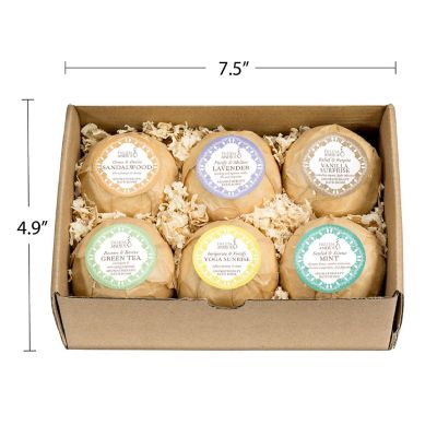 Freida and Joe Inner Calm & Conviction Fragrances 6pcs Bath Bomb Gift Collection in Brown Box Image 3