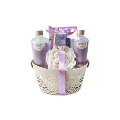 Freida and Joe Lavender Bath & Body Spa Gift Set Basket Image 1