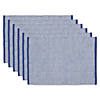 French Blue Eco-Friendly Chambray Fine Ribbed Placemat 6 Piece Image 1