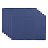 French Blue Ribbed Placemat Set/6 Image 1
