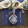 French Blue Ribbed Placemat Set/6 Image 3