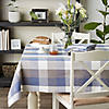 French Blue Tri Color Check Tablecloth 60X104" Image 3