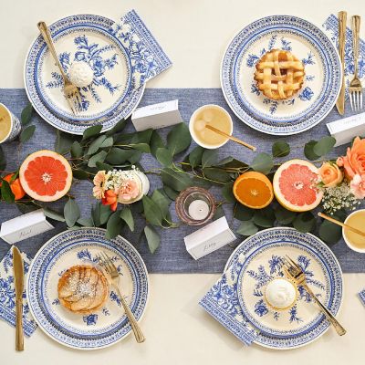 French Toile Large Plates (10 per pack) Image 1