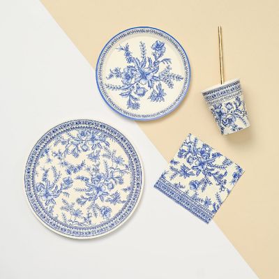 French Toile Large Plates (10 per pack) Image 2