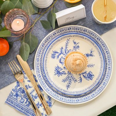 French Toile Large Plates (10 per pack) Image 3