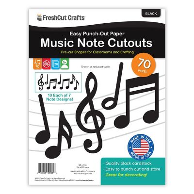 FreshCut Crafts Black Music Note Cutouts Image 1