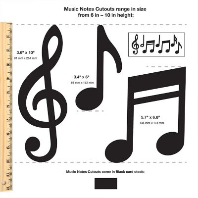 FreshCut Crafts Black Music Note Cutouts Image 1