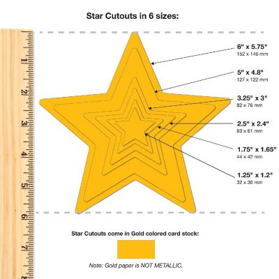 FreshCut Crafts Gold Star Cutouts Image 1