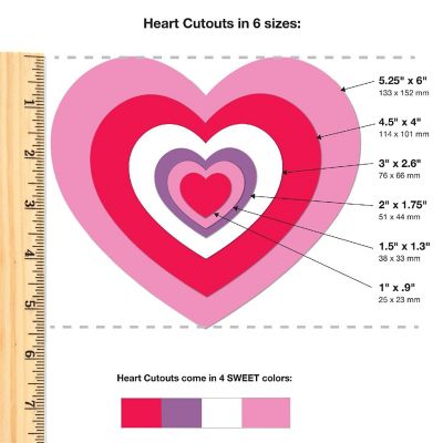 FreshCut Crafts Multicolor Heart Cutouts Image 1