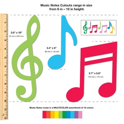 FreshCut Crafts Multicolor Music Note Cutouts Image 1