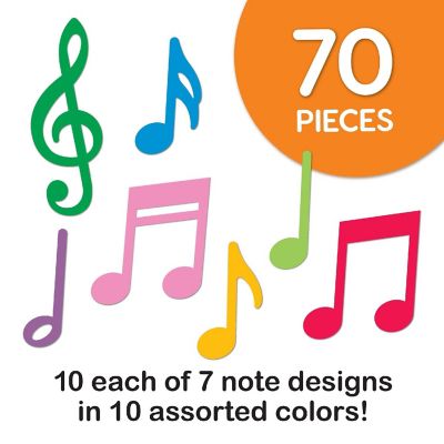 FreshCut Crafts Multicolor Music Note Cutouts Image 3