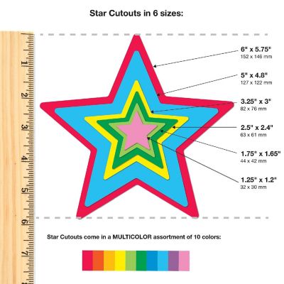 FreshCut Crafts Multicolor Star Cutouts Image 1