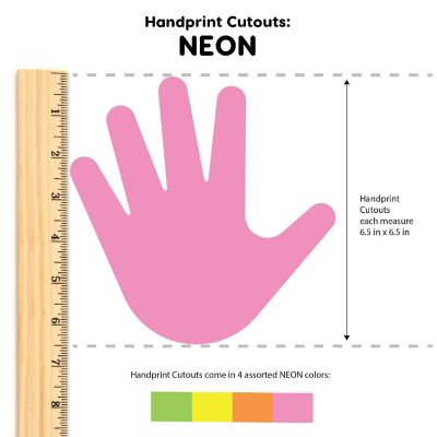 FreshCut Crafts Neon Handprint Cutouts Image 1