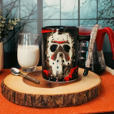 Friday The 13th Jason Mask 20-Ounce Ceramic Mug With Machete-Shaped Handle Image 2