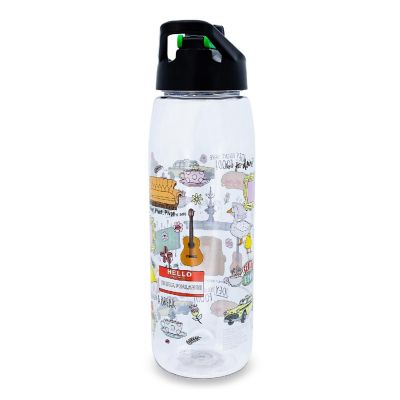Friends Icons Water Bottle With Screw-Top Lid  Holds 28 Ounces Image 1