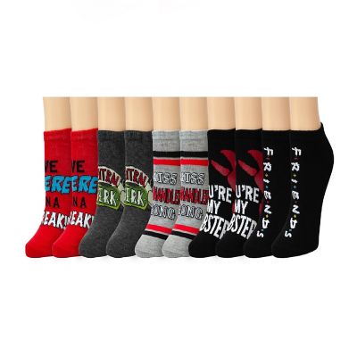 Friends TV Series Themed Quotes Novelty Ankle Socks for Men & Women - 5 Pairs Image 1