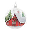 Frosted Barn Ball Ornament (Set Of 12) 4"D Glass Image 1