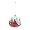 Frosted Barn Ball Ornament (Set Of 12) 4"D Glass Image 1