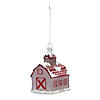 Frosted Barn Ornament (Set Of 6) 4.75"H Glass Image 1