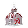 Frosted Barn Ornament (Set Of 6) 4.75"H Glass Image 2
