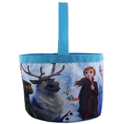 Frozen 2 Elsa Anna Girls Collapsible Nylon Gift Basket Bucket Toy Storage Tote Bag (One Size, Blue/Purple) Image 2