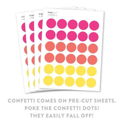 Fuchsia Coral Yellow Confetti, 180-Pack Image 1