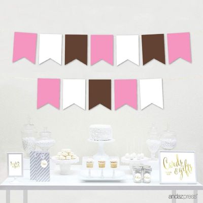 Fuchsia Gld Bachelorette Pennant - 4 x 5.5 Inch Image 1