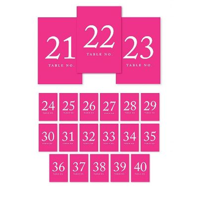 Fuchsia Perforated Table Numbers 21 40 Image 1