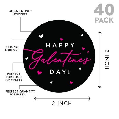 Fuchsia White Hearts Galentines Stickers Image 2