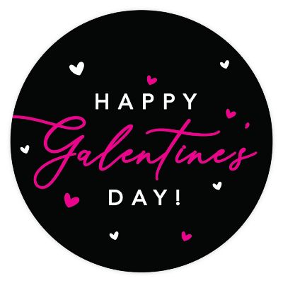 Fuchsia White Hearts Galentines Stickers Image 3