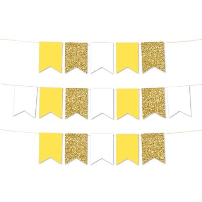 Fuchsia White Navy Pennant - 4 x 5.5 Inch Image 1