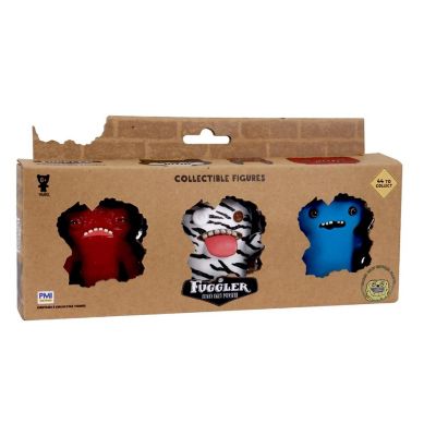 Fuggler 2.5 Inch Figure 3-Pack  Brown, Zebra Print, Blue Image 1
