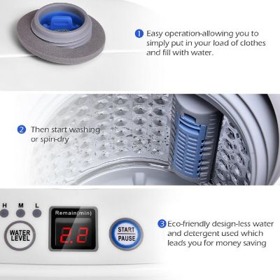 Full-Automatic Laundry Wash Machine Washer/Spinner W/Drain Pump Image 3