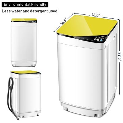 Full-Automatic Washing Machine 7.7 lbs Washer/Spinner Germicidal UV Light Yellow Image 1