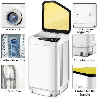 Full-Automatic Washing Machine 7.7 lbs Washer/Spinner Germicidal UV Light Yellow Image 3