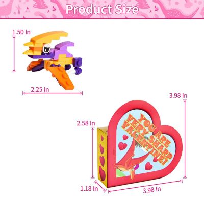 Fun Little Toys - 24PCS Valentine's Dinosaur Blocks with Heart Boxes Image 1