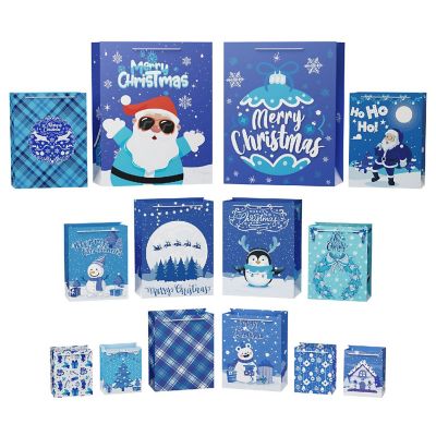 Fun Little Toys - 28PCS Blue Christmas Gift Bags Image 1