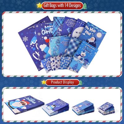 Fun Little Toys - 28PCS Blue Christmas Gift Bags Image 2