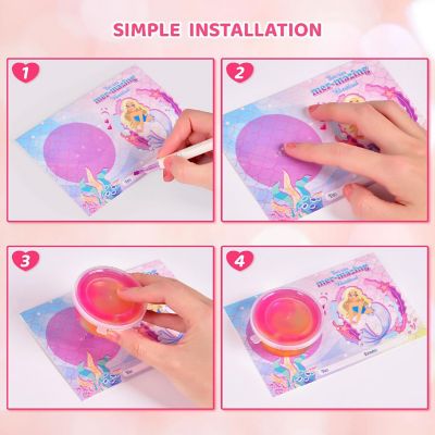 Fun Little Toys - 28PCS Valentine's Day Tri-Color Galaxy Slime & Card Set Image 3