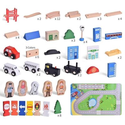 Fun Little Toys - Deluxe Wooden Train Set Image 3