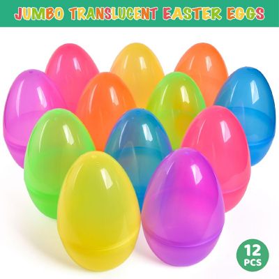 Fun Little Toys- Jumbo Fillable Easter Eggs 12 Pcs Image 1