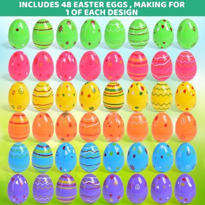 Fun Little Toys - Printed Fillable Easter Eggs 48 Pcs Image 1
