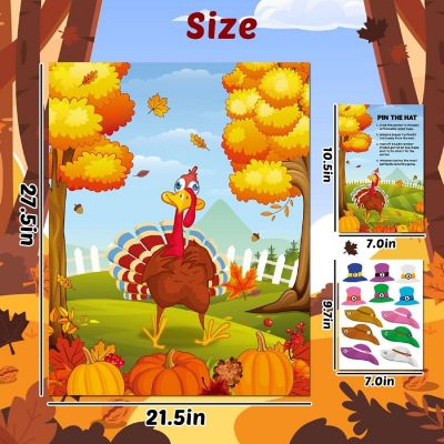 Fun Little Toys - Thanksgiving Pin the Hat Game Image 3