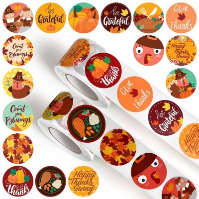 Fun Little Toys - Thanksgiving Sticker Roll Collection 1000 Pcs Image 1
