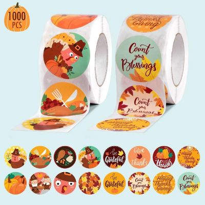 Fun Little Toys - Thanksgiving Sticker Roll Collection 1000 Pcs Image 2