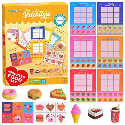 Fun Little Toys- Valentines Day Game Cards with Tattoos Erasers Stickers Image 1