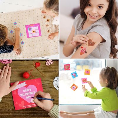 Fun Little Toys- Valentines Day Game Cards with Tattoos Erasers Stickers Image 2