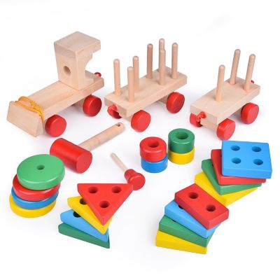 Fun Little Toys - Wooden Stacking Train Image 2
